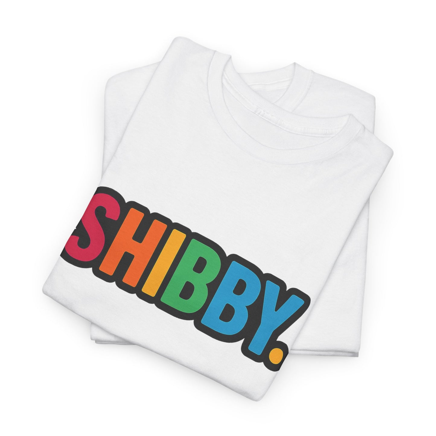 Shibby Rainbow Logo Tee — Retro Colorful Graphic T‑Shirt
