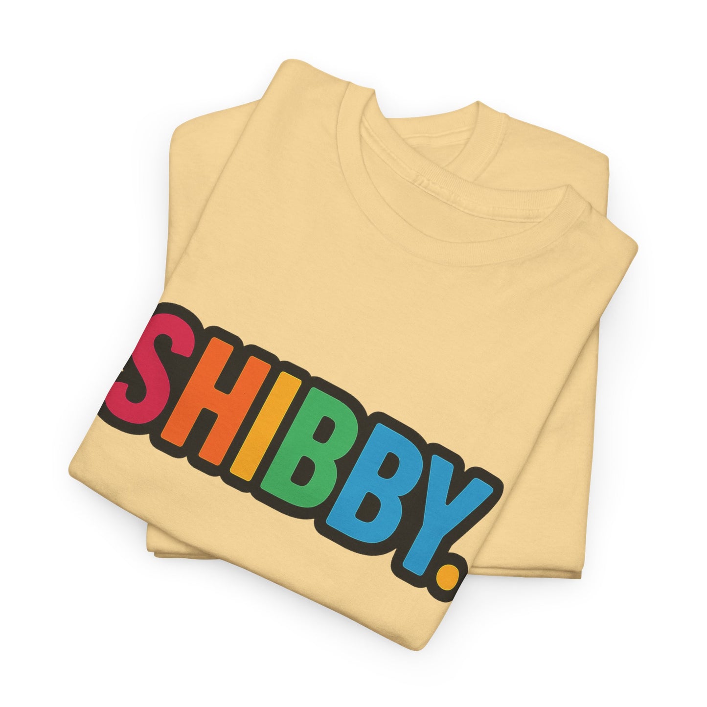Shibby Rainbow Logo Tee — Retro Colorful Graphic T‑Shirt