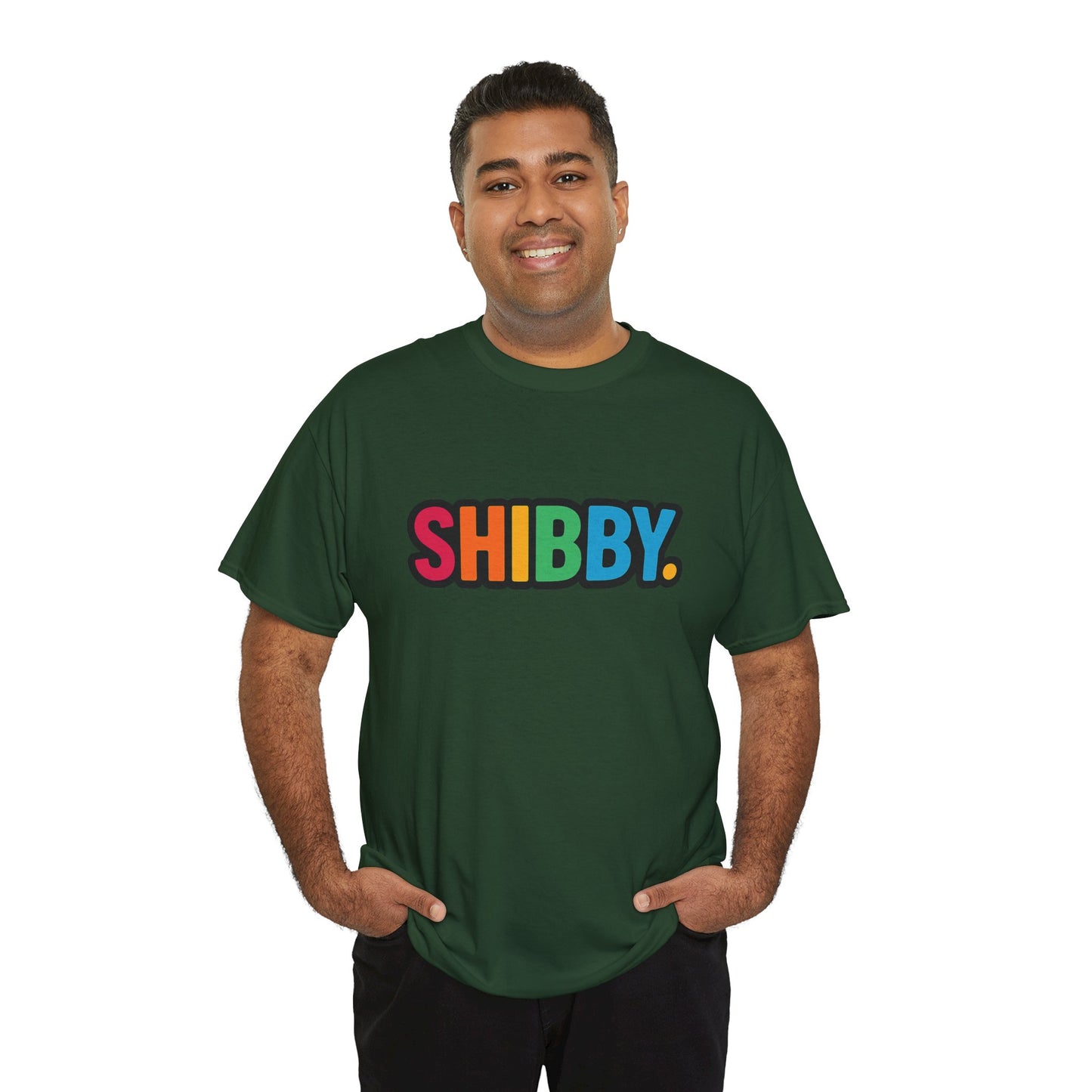 Shibby Rainbow Logo Tee — Retro Colorful Graphic T‑Shirt