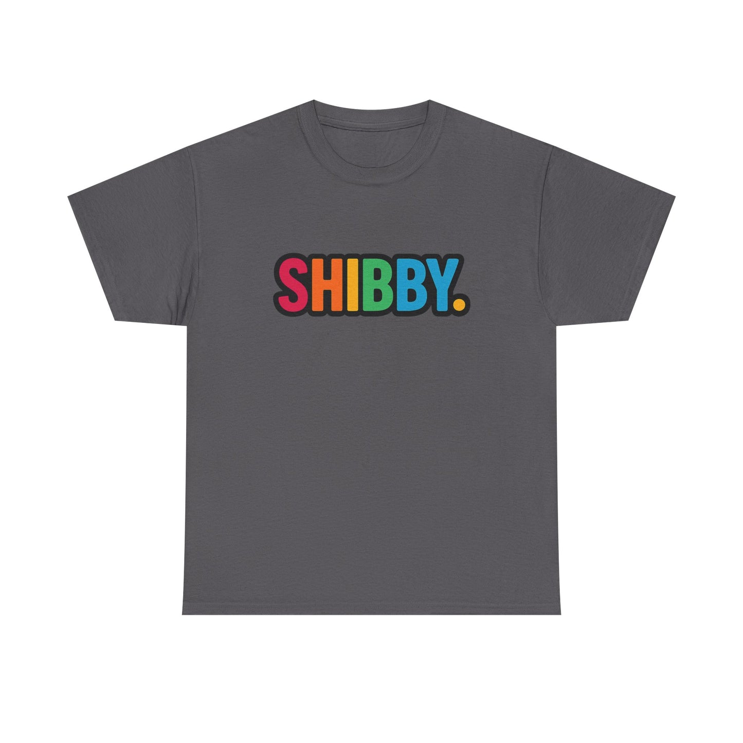 Shibby Rainbow Logo Tee — Retro Colorful Graphic T‑Shirt
