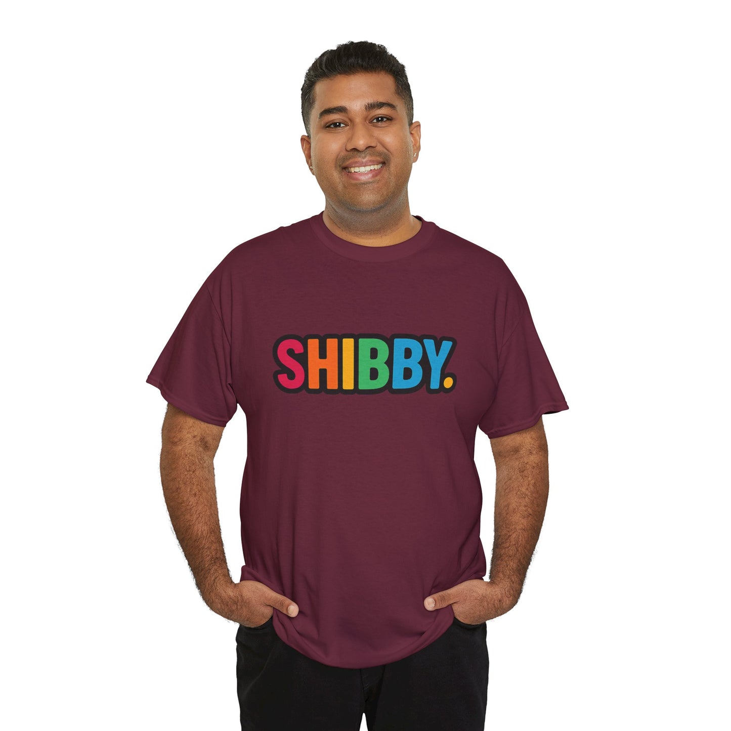 Shibby Rainbow Logo Tee — Retro Colorful Graphic T‑Shirt
