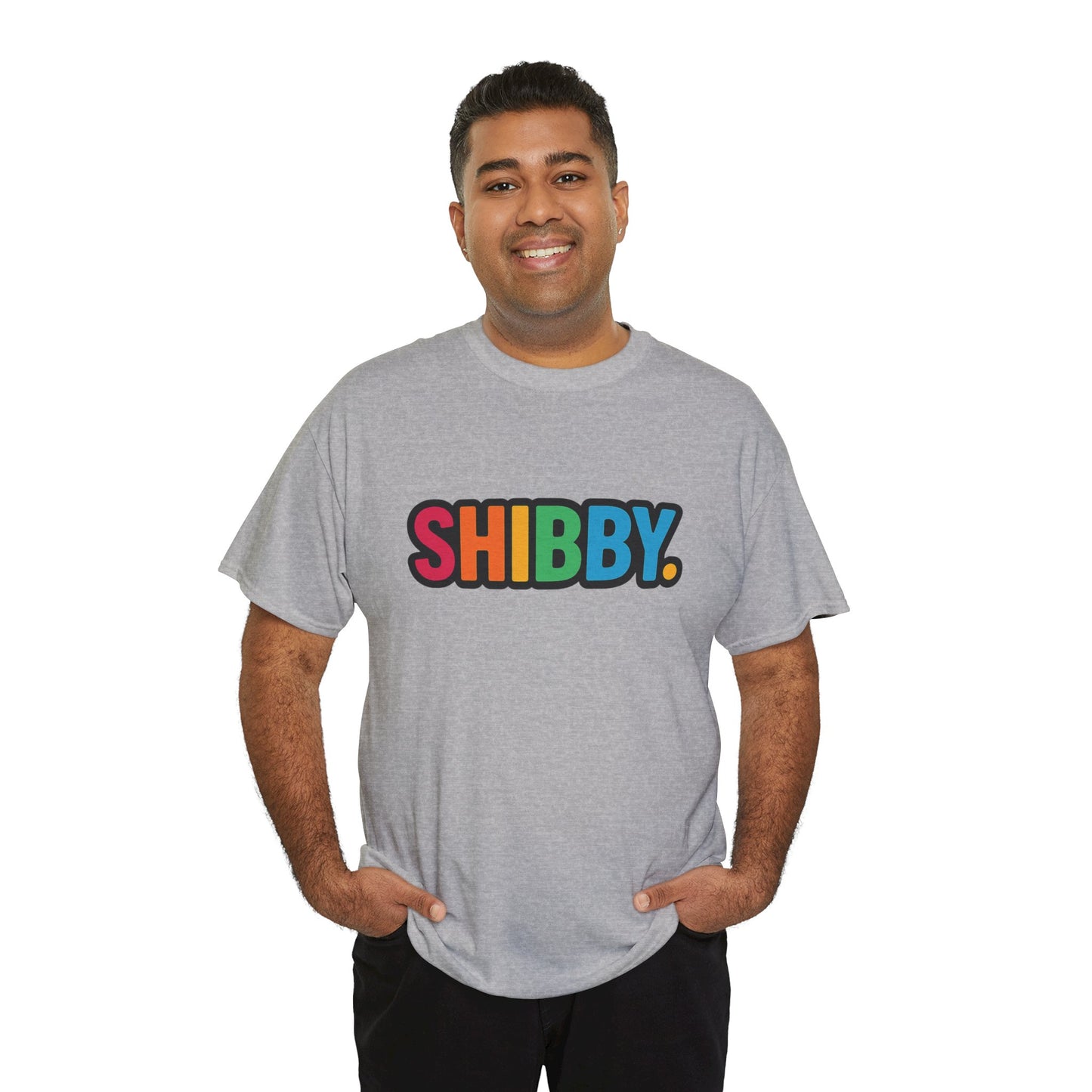 Shibby Rainbow Logo Tee — Retro Colorful Graphic T‑Shirt