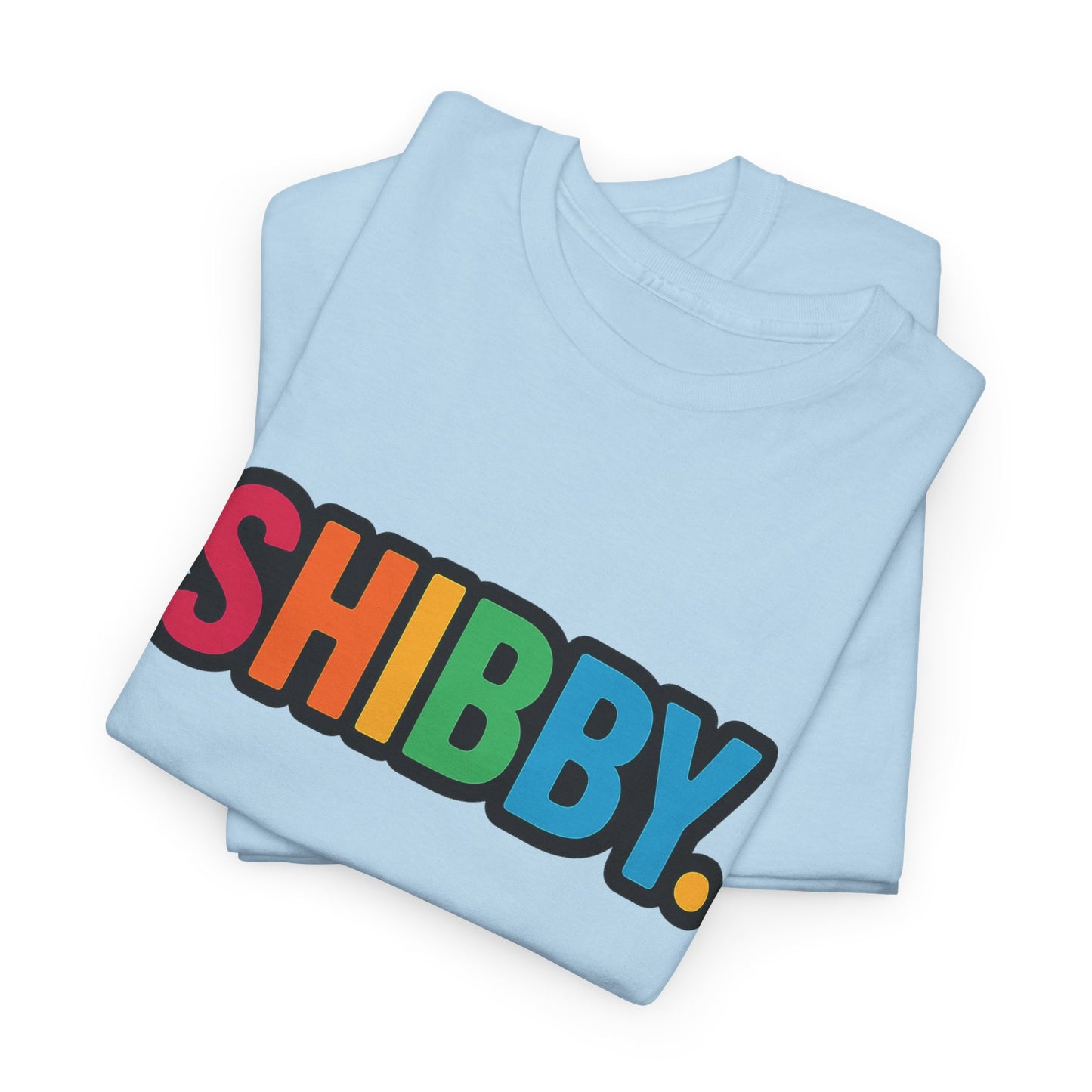 Shibby Rainbow Logo Tee — Retro Colorful Graphic T‑Shirt