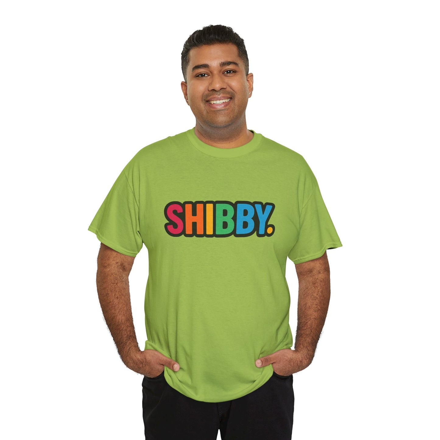 Shibby Rainbow Logo Tee — Retro Colorful Graphic T‑Shirt