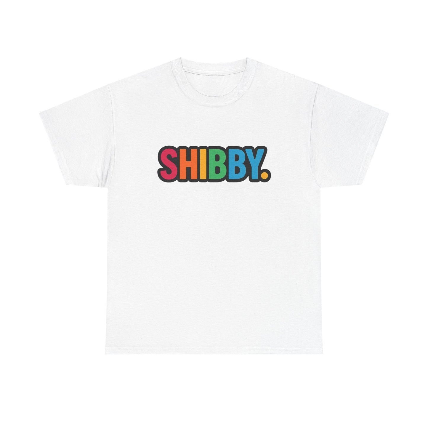 Shibby Rainbow Logo Tee — Retro Colorful Graphic T‑Shirt