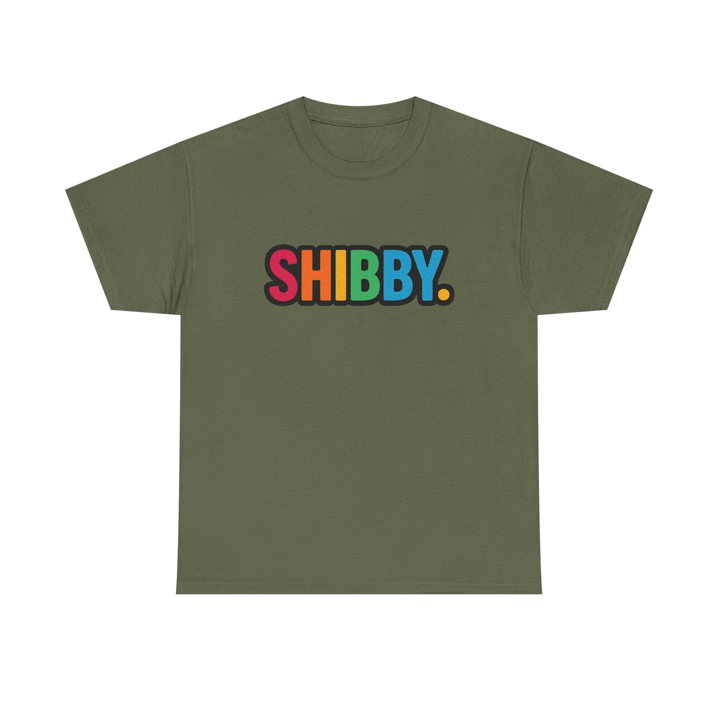 Shibby Rainbow Logo Tee — Retro Colorful Graphic T‑Shirt