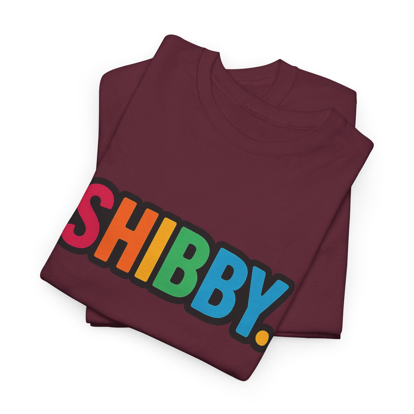 Shibby Rainbow Logo Tee — Retro Colorful Graphic T‑Shirt