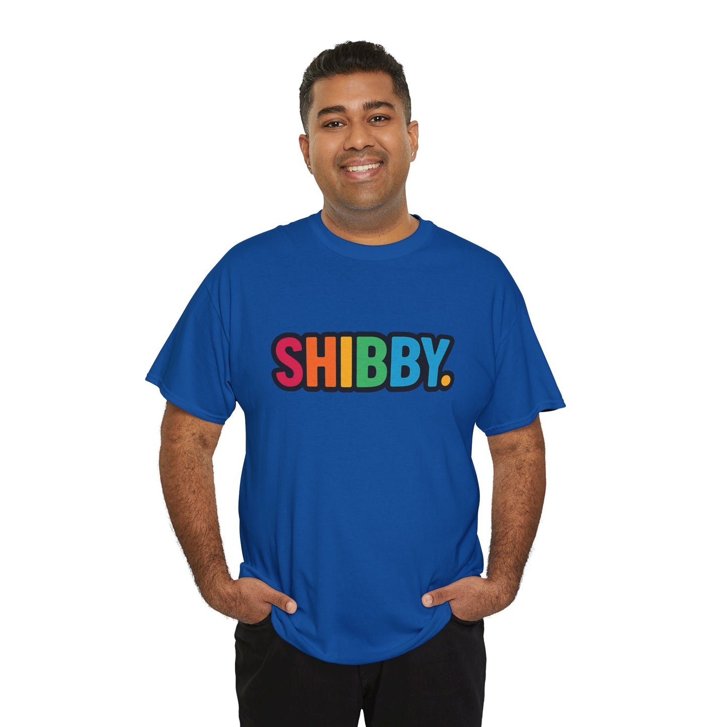 Shibby Rainbow Logo Tee — Retro Colorful Graphic T‑Shirt