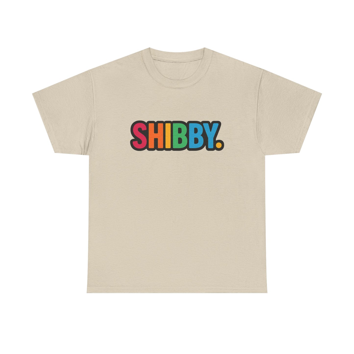 Shibby Rainbow Logo Tee — Retro Colorful Graphic T‑Shirt