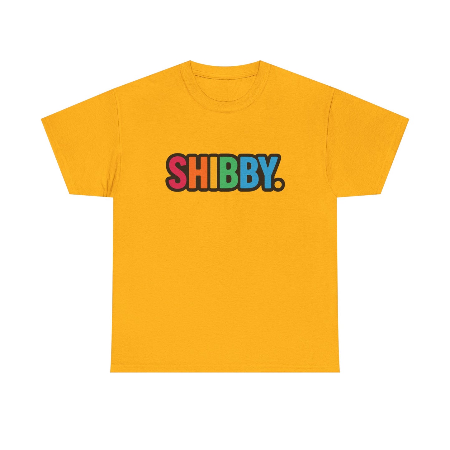 Shibby Rainbow Logo Tee — Retro Colorful Graphic T‑Shirt