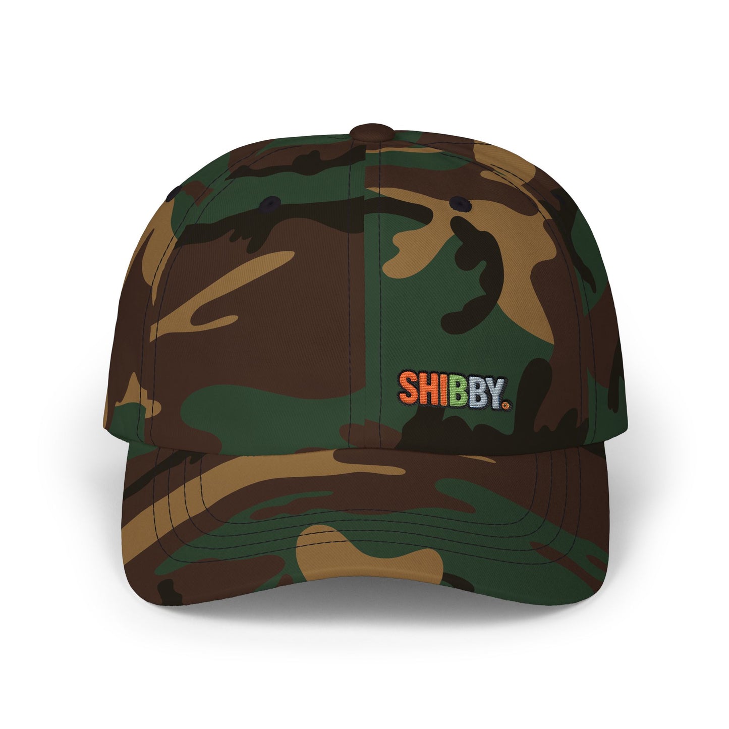 Classic Dad Cap — Embroidered "SHIBBY" Color-Block Logo Hat