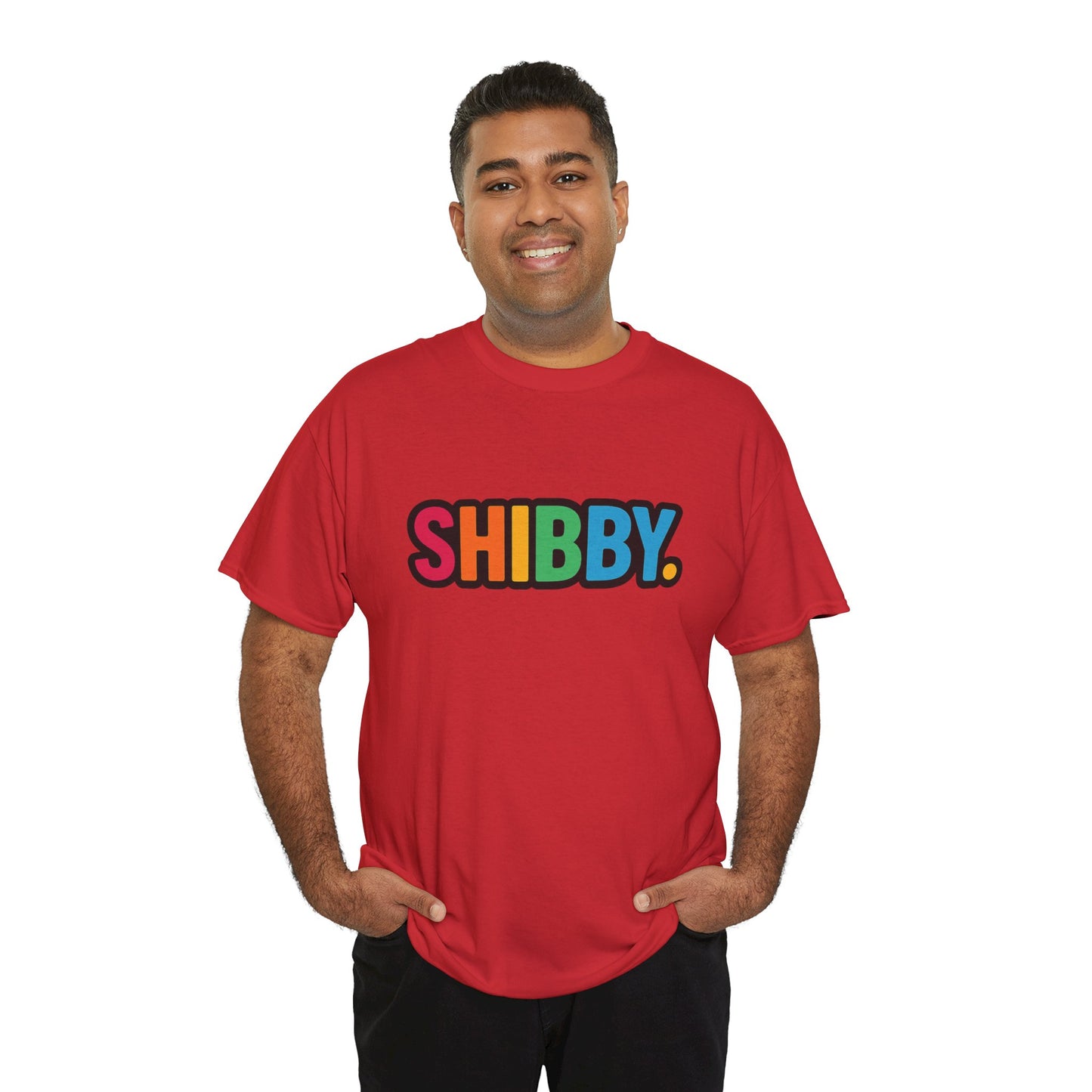 Shibby Rainbow Logo Tee — Retro Colorful Graphic T‑Shirt