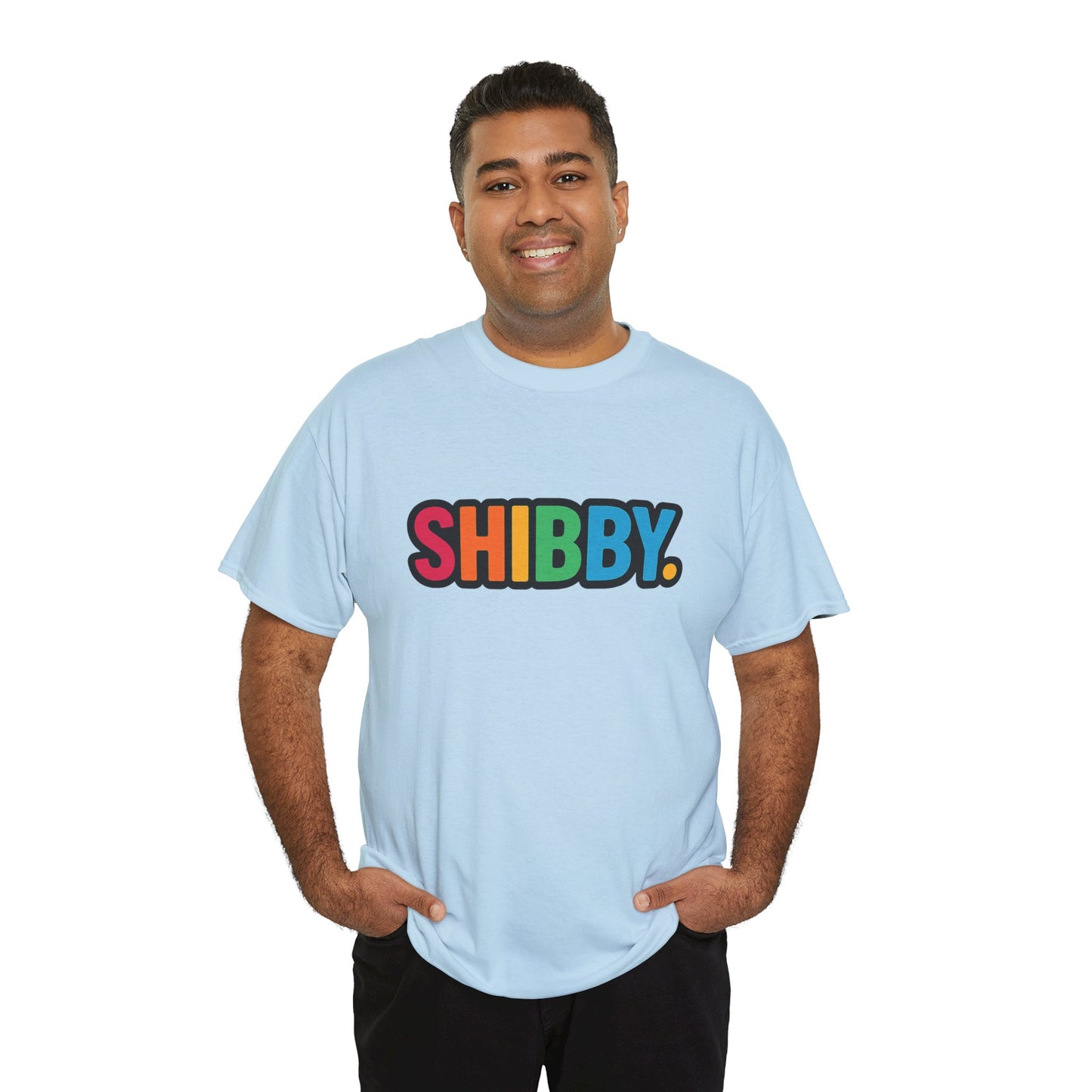 Shibby Rainbow Logo Tee — Retro Colorful Graphic T‑Shirt