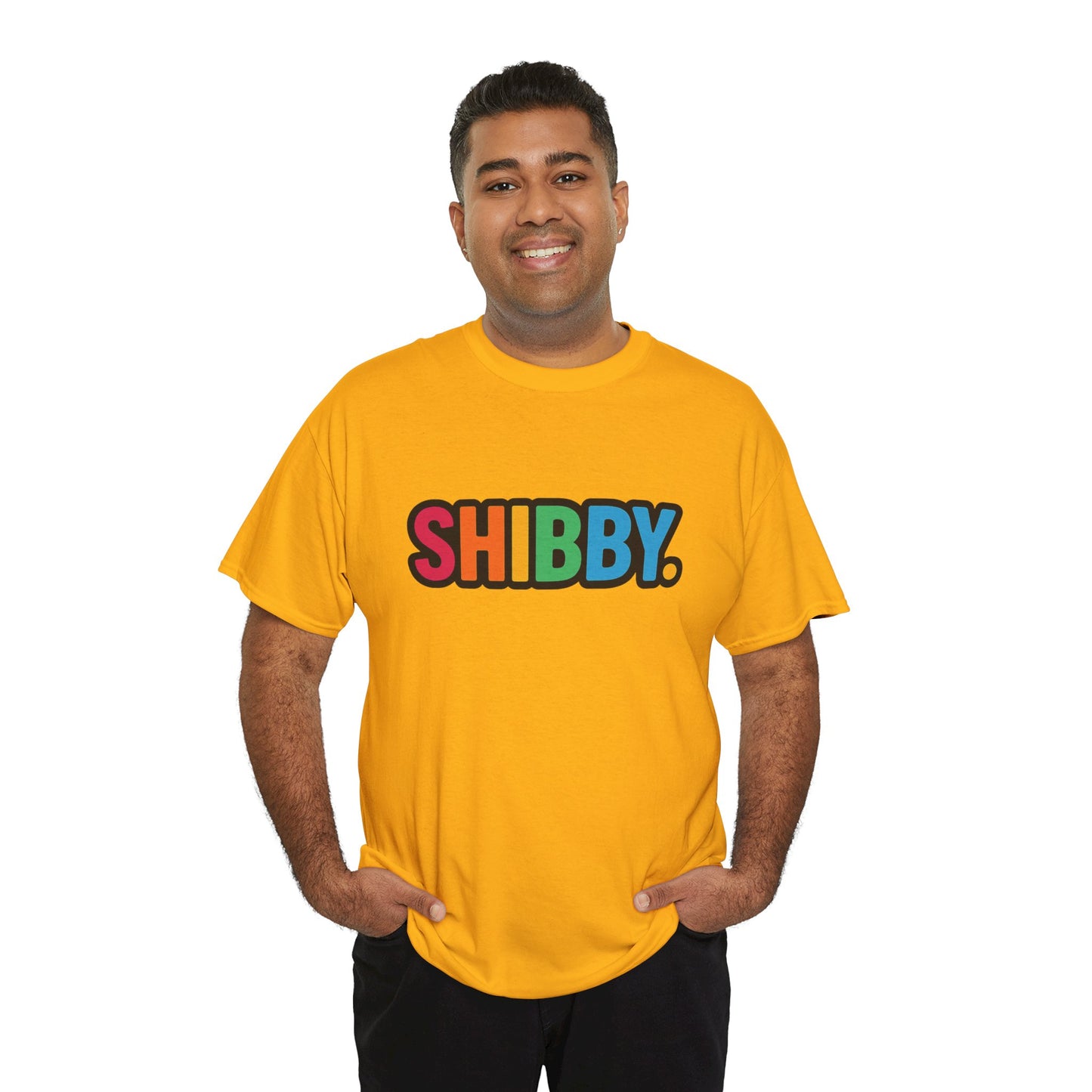 Shibby Rainbow Logo Tee — Retro Colorful Graphic T‑Shirt