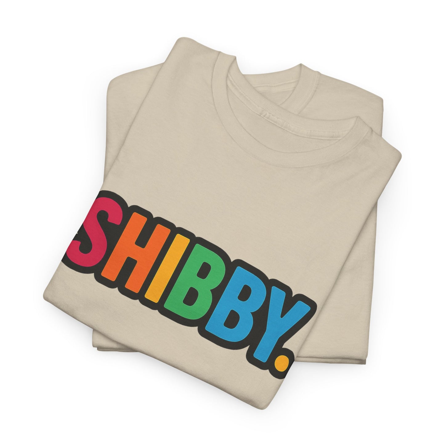 Shibby Rainbow Logo Tee — Retro Colorful Graphic T‑Shirt