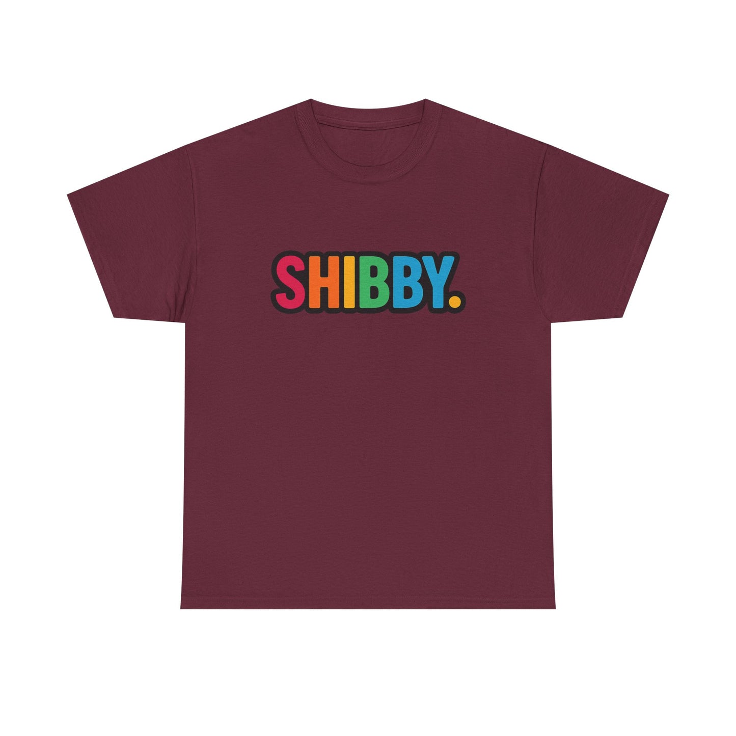 Shibby Rainbow Logo Tee — Retro Colorful Graphic T‑Shirt