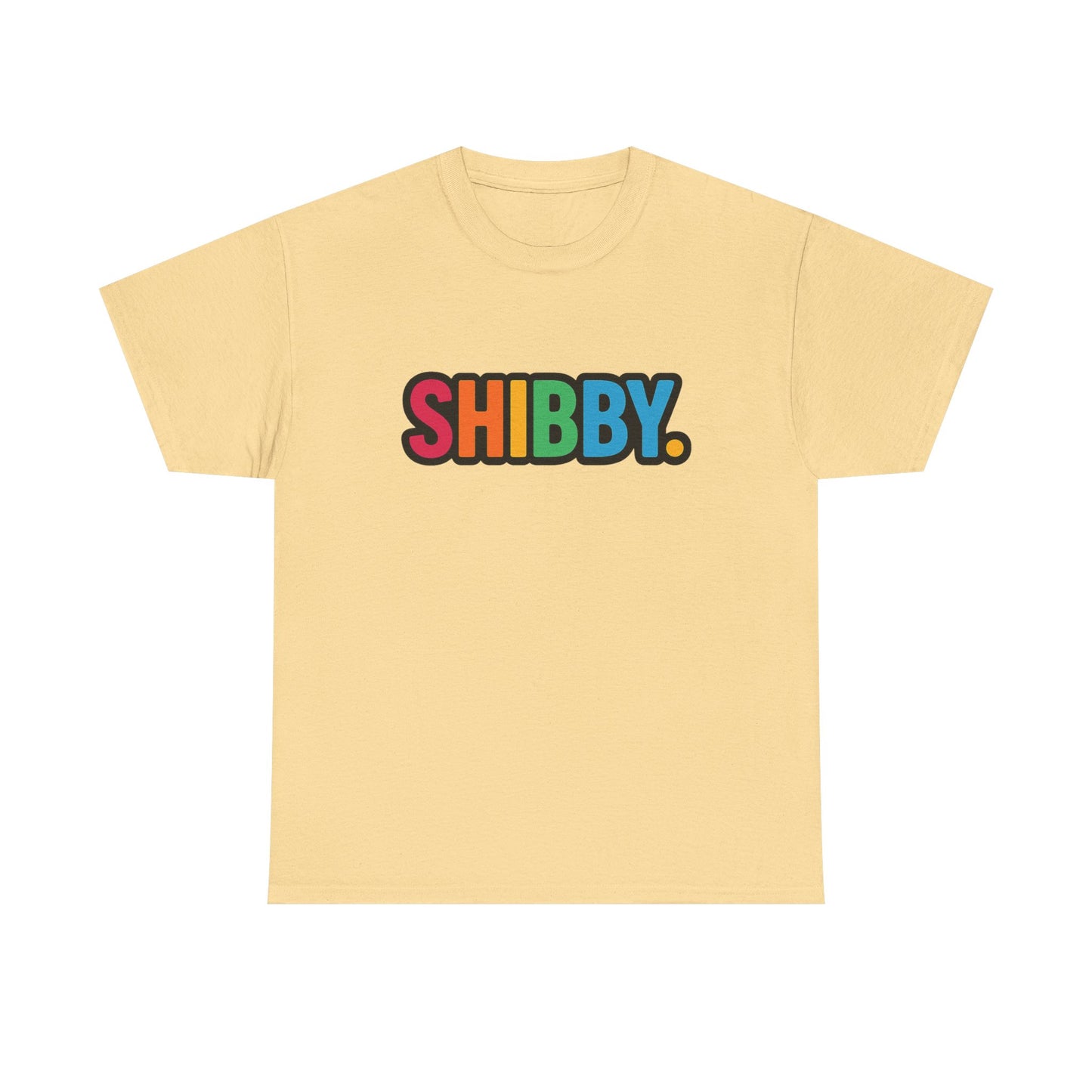 Shibby Rainbow Logo Tee — Retro Colorful Graphic T‑Shirt