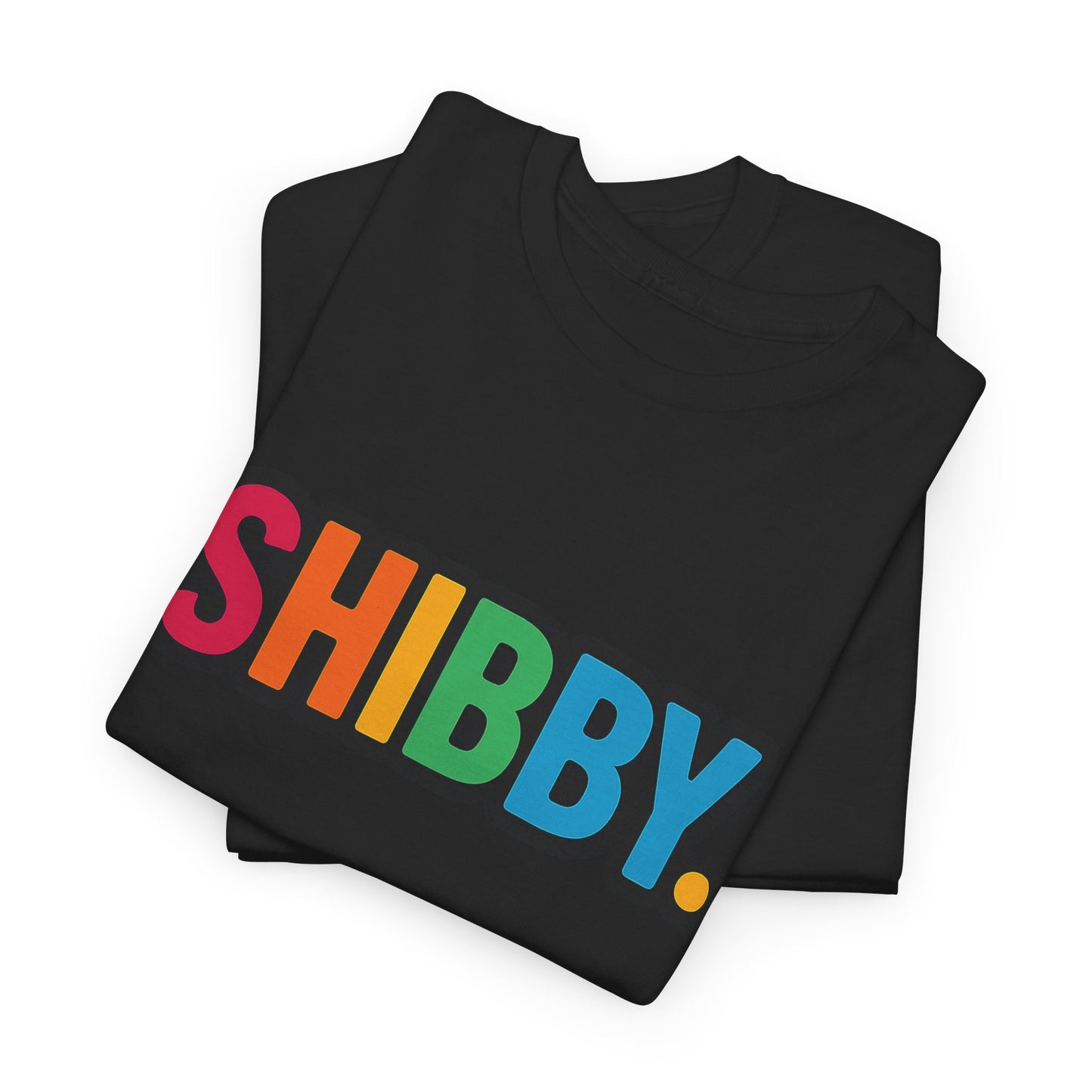 Shibby Rainbow Logo Tee — Retro Colorful Graphic T‑Shirt