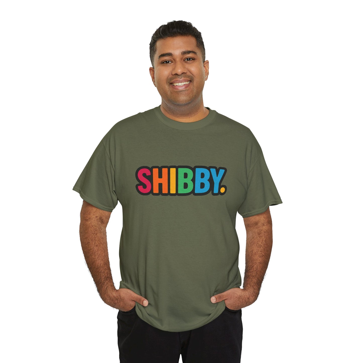 Shibby Rainbow Logo Tee — Retro Colorful Graphic T‑Shirt