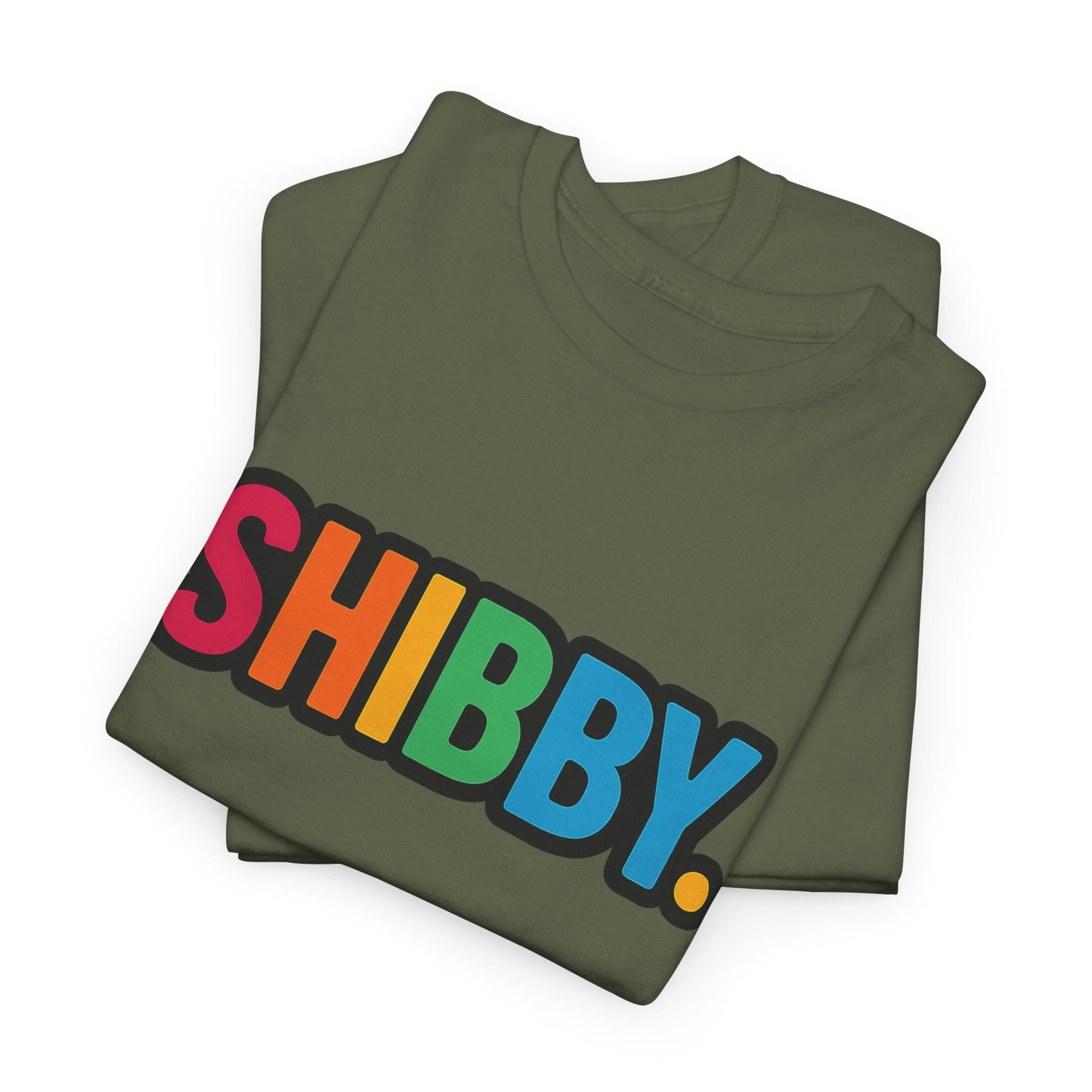 Shibby Rainbow Logo Tee — Retro Colorful Graphic T‑Shirt