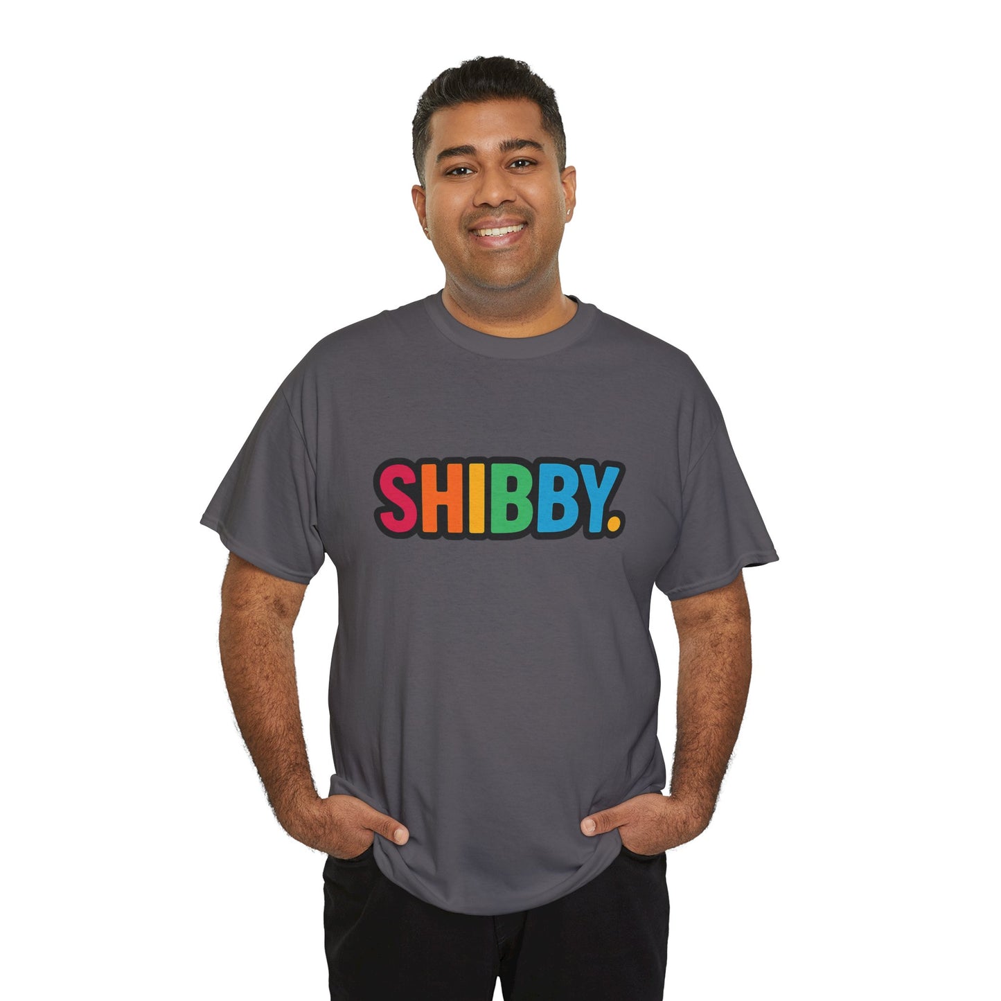 Shibby Rainbow Logo Tee — Retro Colorful Graphic T‑Shirt